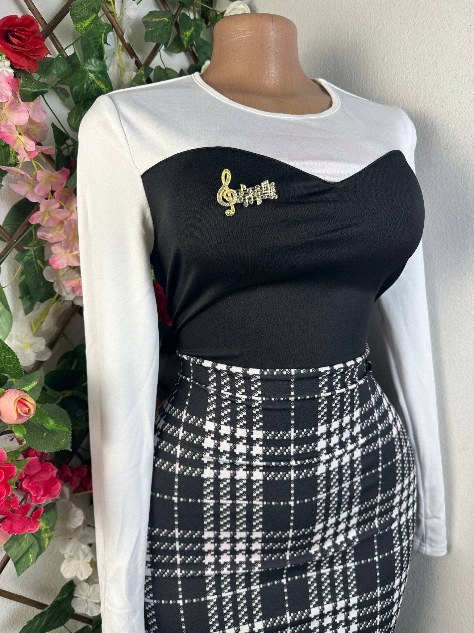 Robe moulante manches longues - Perluna Store - kinshasa