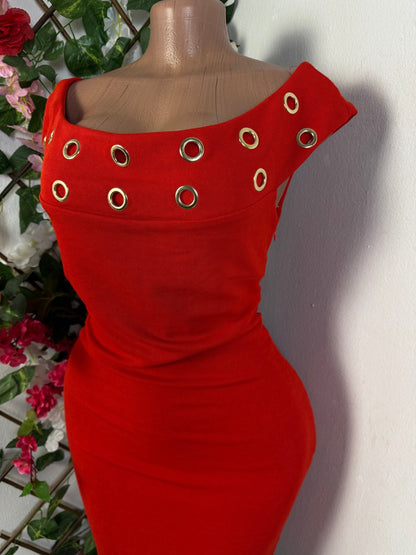 Robe moulante mi longue décolleté bateau - Perluna Store - kinshasa
