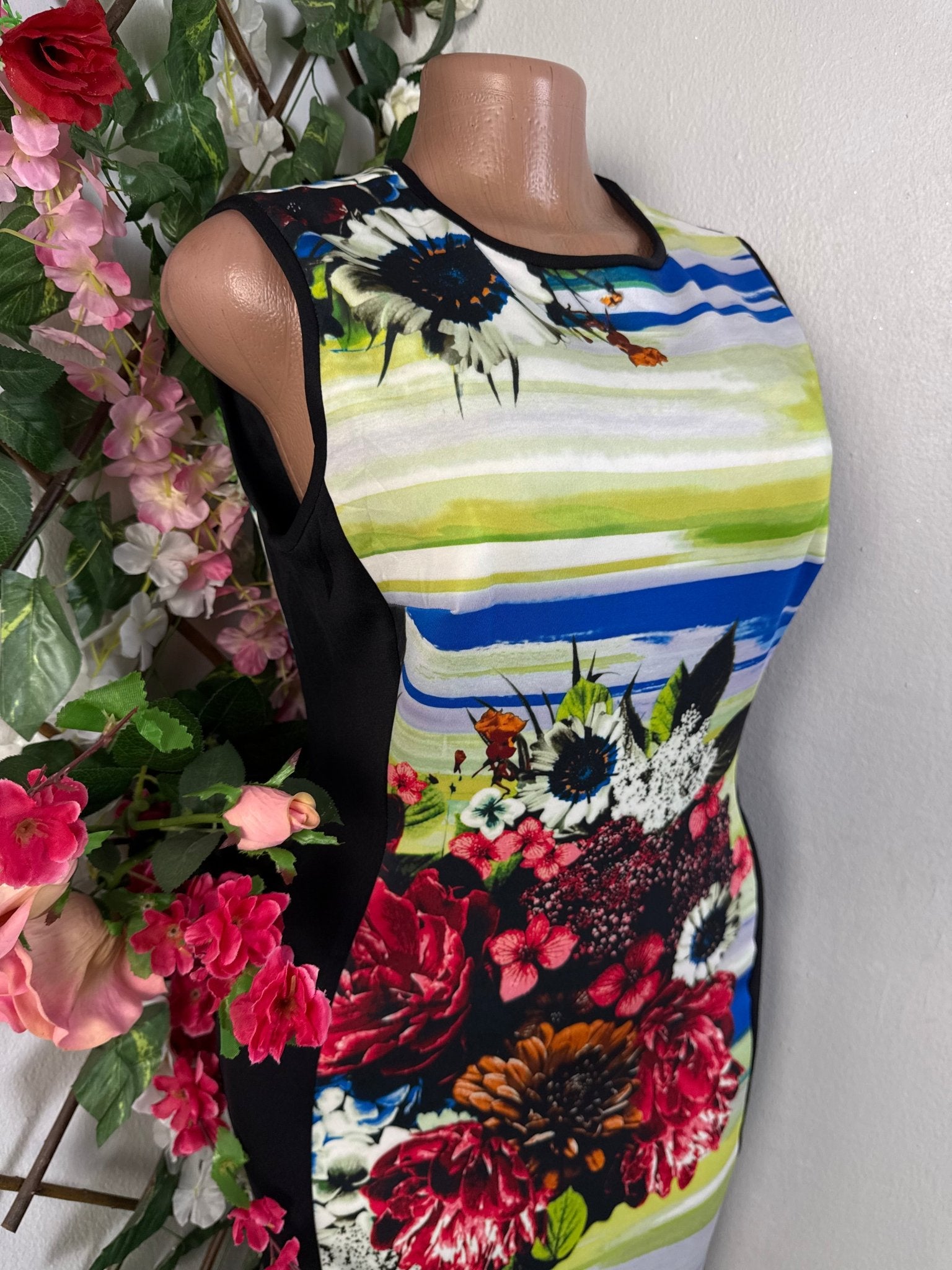 Robe moulante mi longue imprimé  - Perluna Store - kinshasa