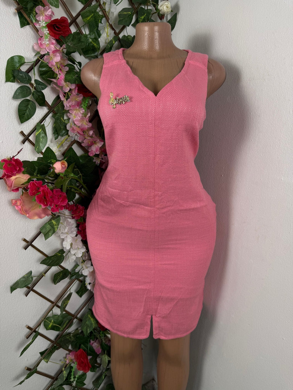 Robe moulante sans manches col V - Perluna Store