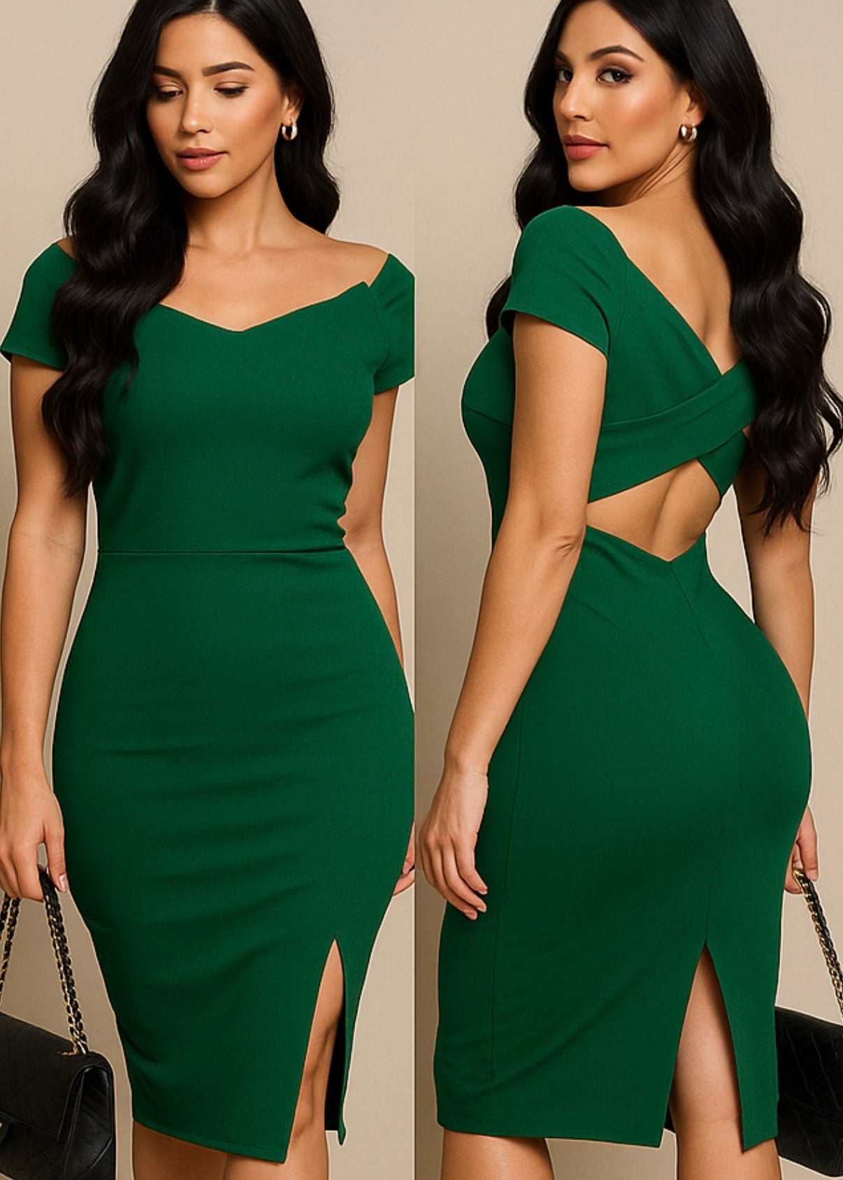 Robe moulante sans manches dénudée - Perluna Store - kinshasa