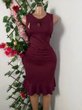 Robe moulante sans manches drapée - Perluna Store