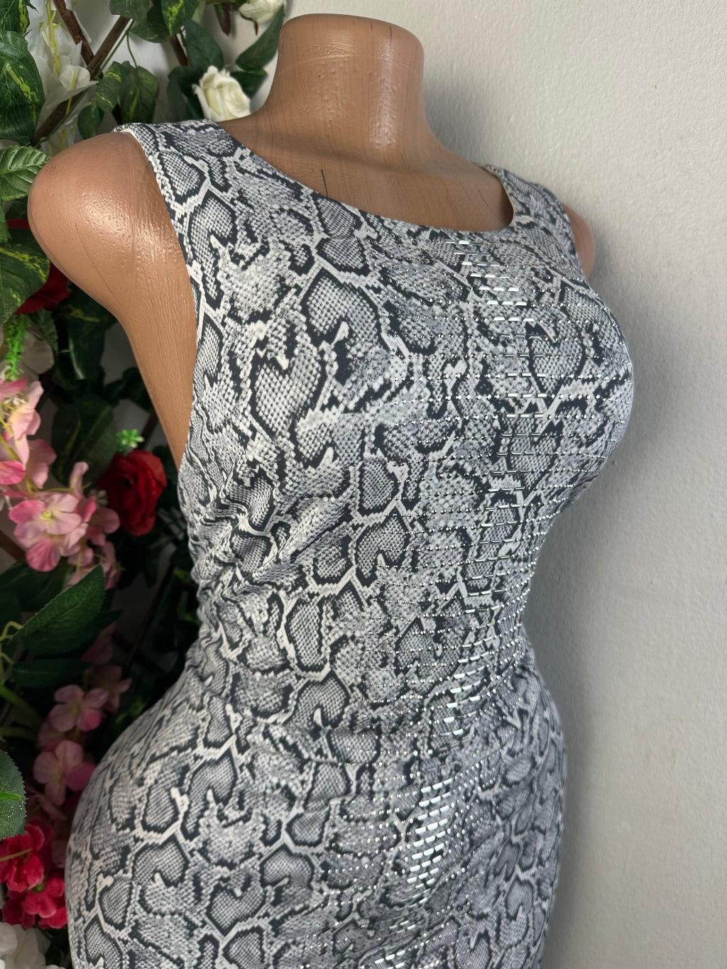 Robe moulante sans manches imprimée animal - Perluna Store