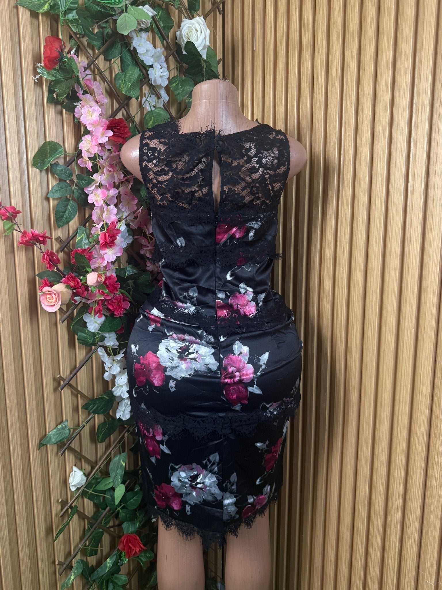 Robe moulante sans manches imprimée fleurie - Perluna Store