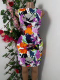 Robe moulante sans manches imprimée fleurie - Perluna Store