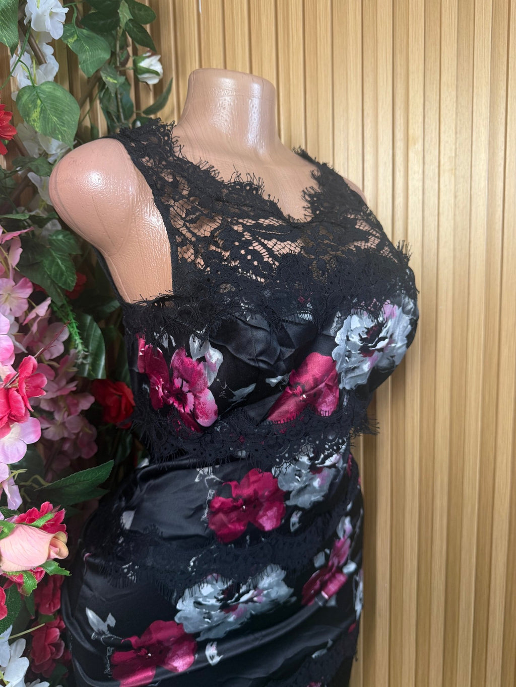 Robe moulante sans manches imprimée fleurie - Perluna Store