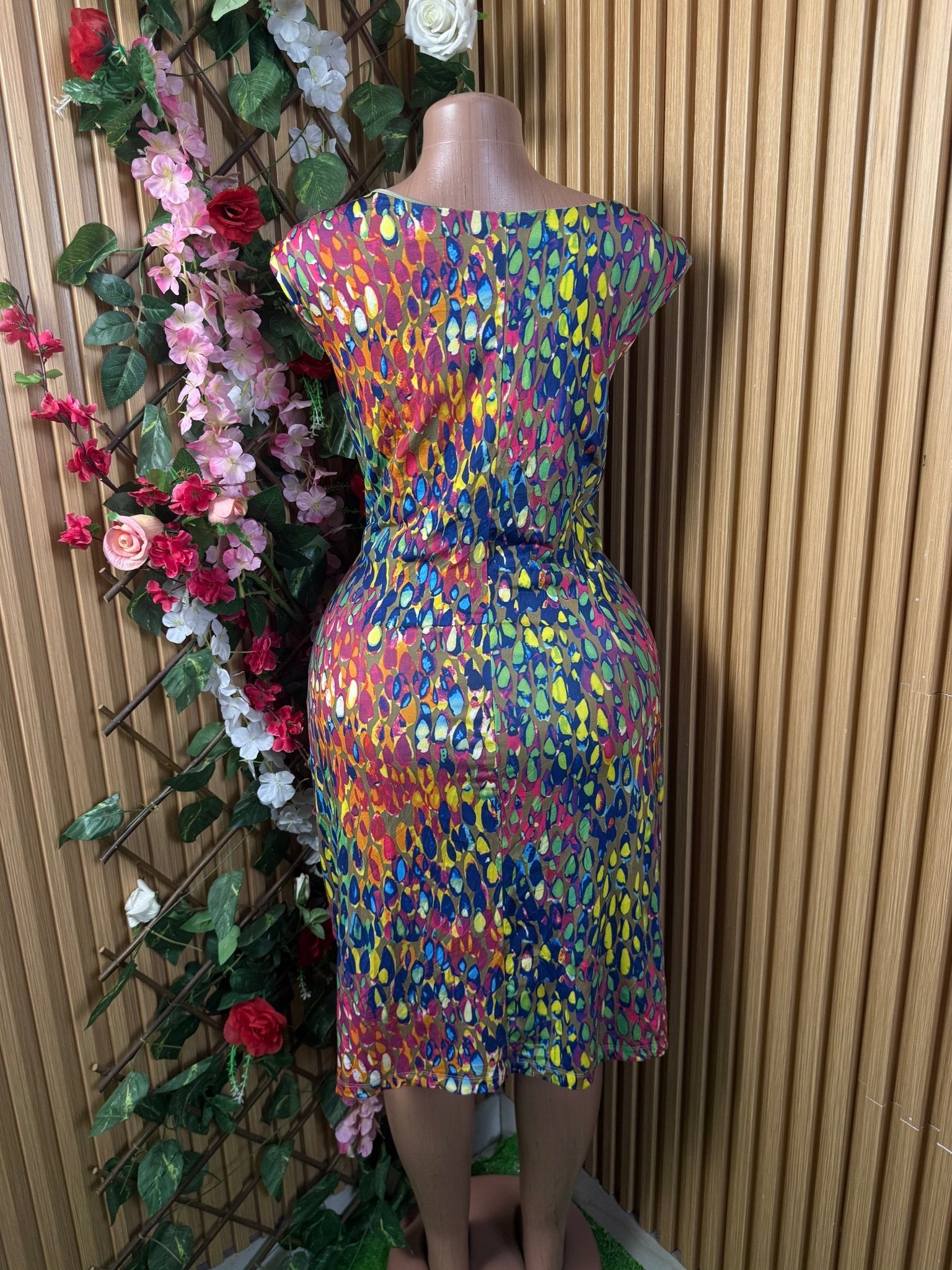 Robe moulante sans manches imprimée fleurie - Perluna Store