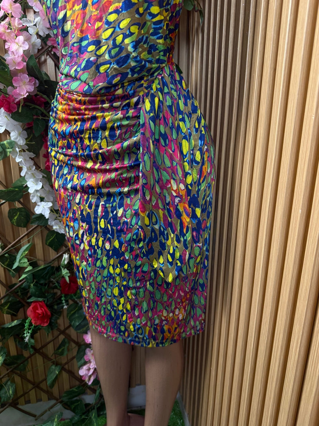 Robe moulante sans manches imprimée fleurie - Perluna Store