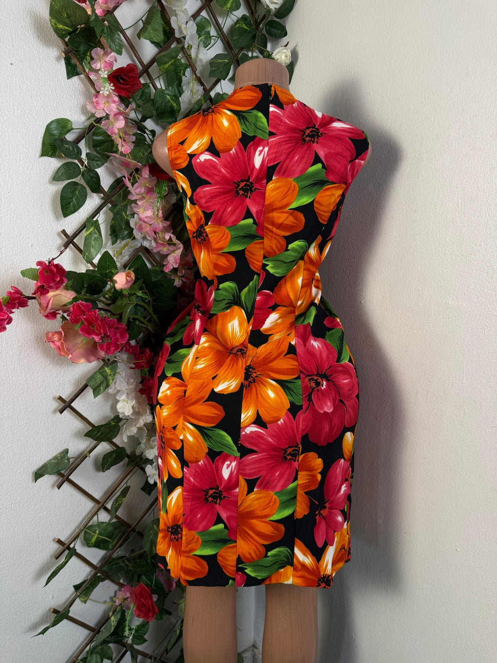 Robe moulante sans manches imprimée fleurie - Perluna Store