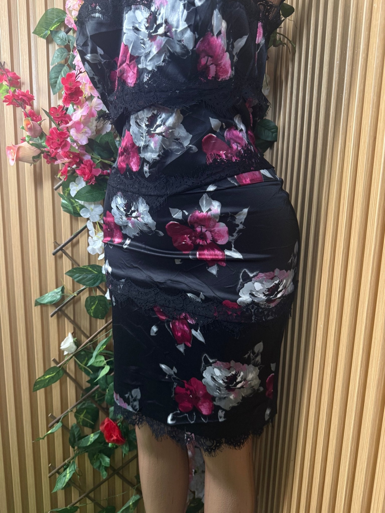 Robe moulante sans manches imprimée fleurie - Perluna Store