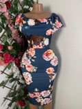 Robe moulante sans manches imprimée fleurie - Perluna Store