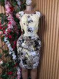 Robe moulante sans manches imprimée fleurie - Perluna Store