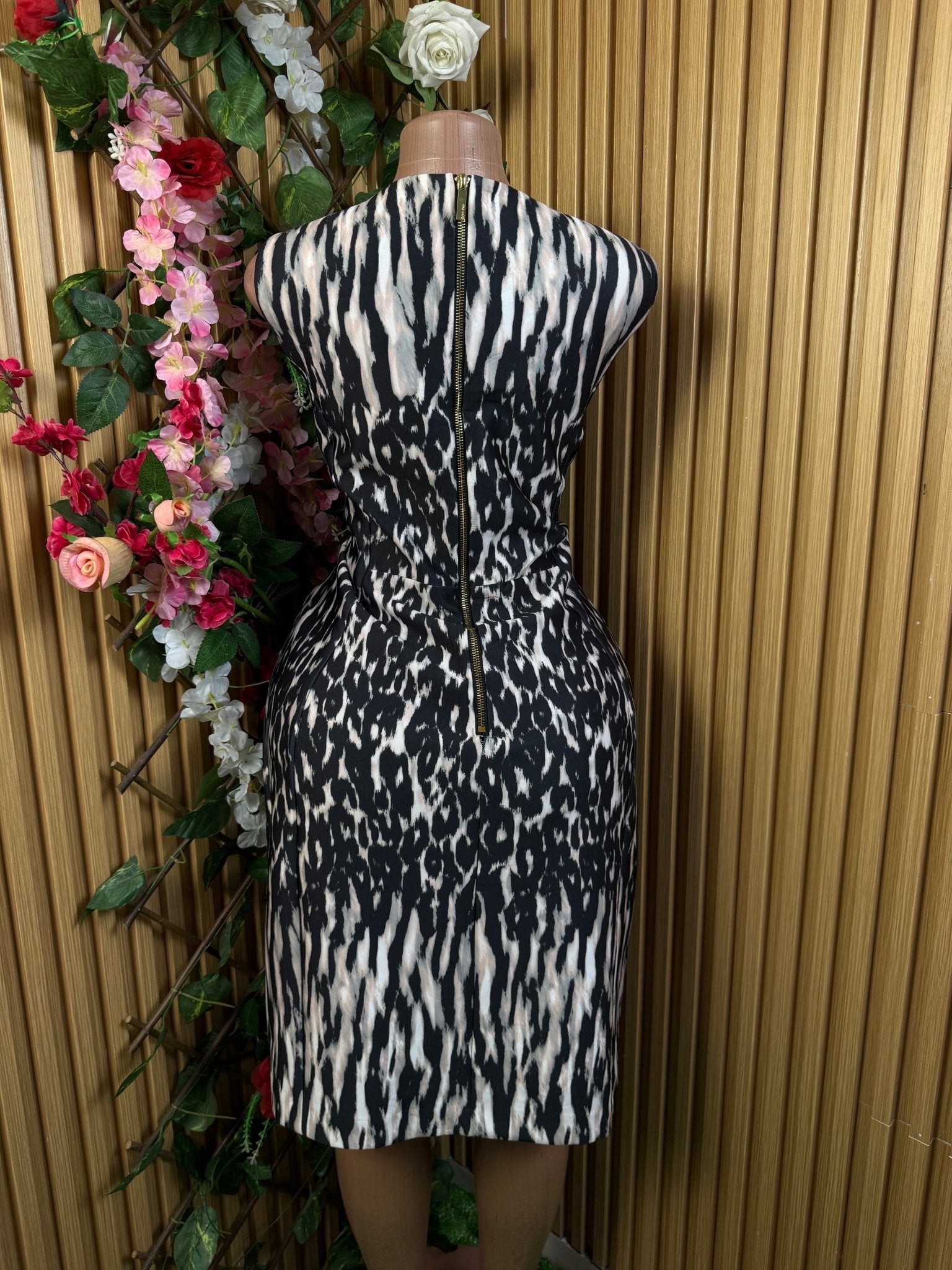 Robe moulante sans manches longues imprimée animal - Perluna Store