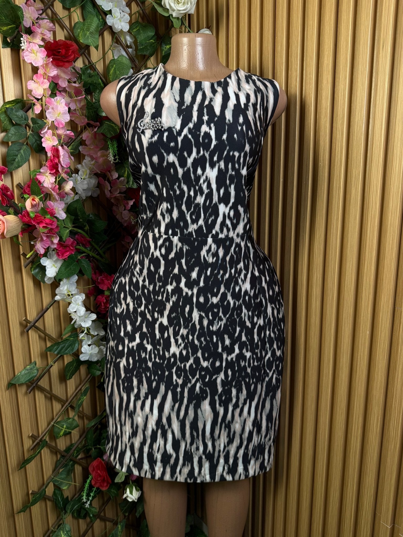 Robe moulante sans manches longues imprimée animal - Perluna Store