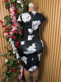 Robe moulante sans manchesimprimée fleurie - Perluna Store