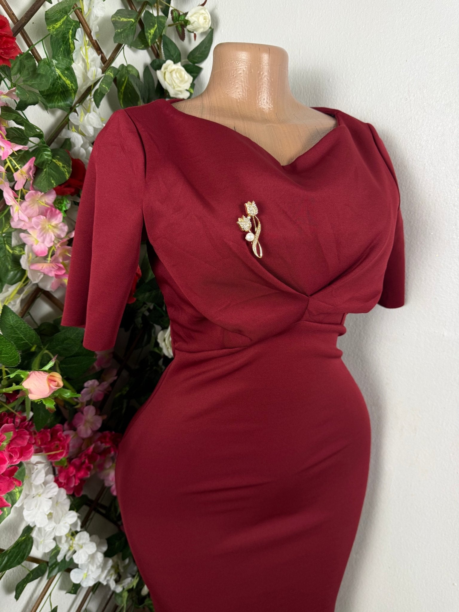 Robe moulante slim manches courtes - Perluna Store