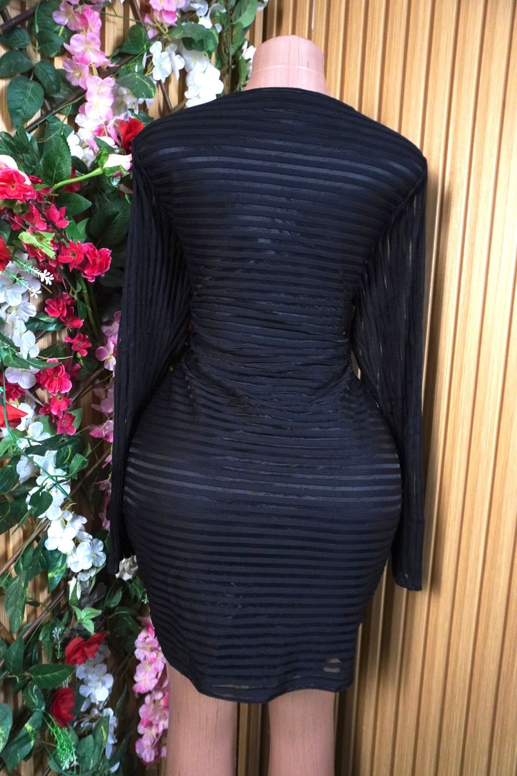 Robe moulante slim manches longues décolletée-XL - Perluna Store