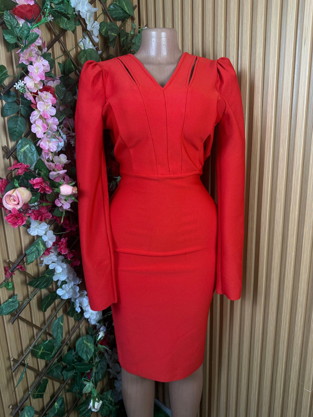 Robe moulante slim manches longues-M - Perluna Store