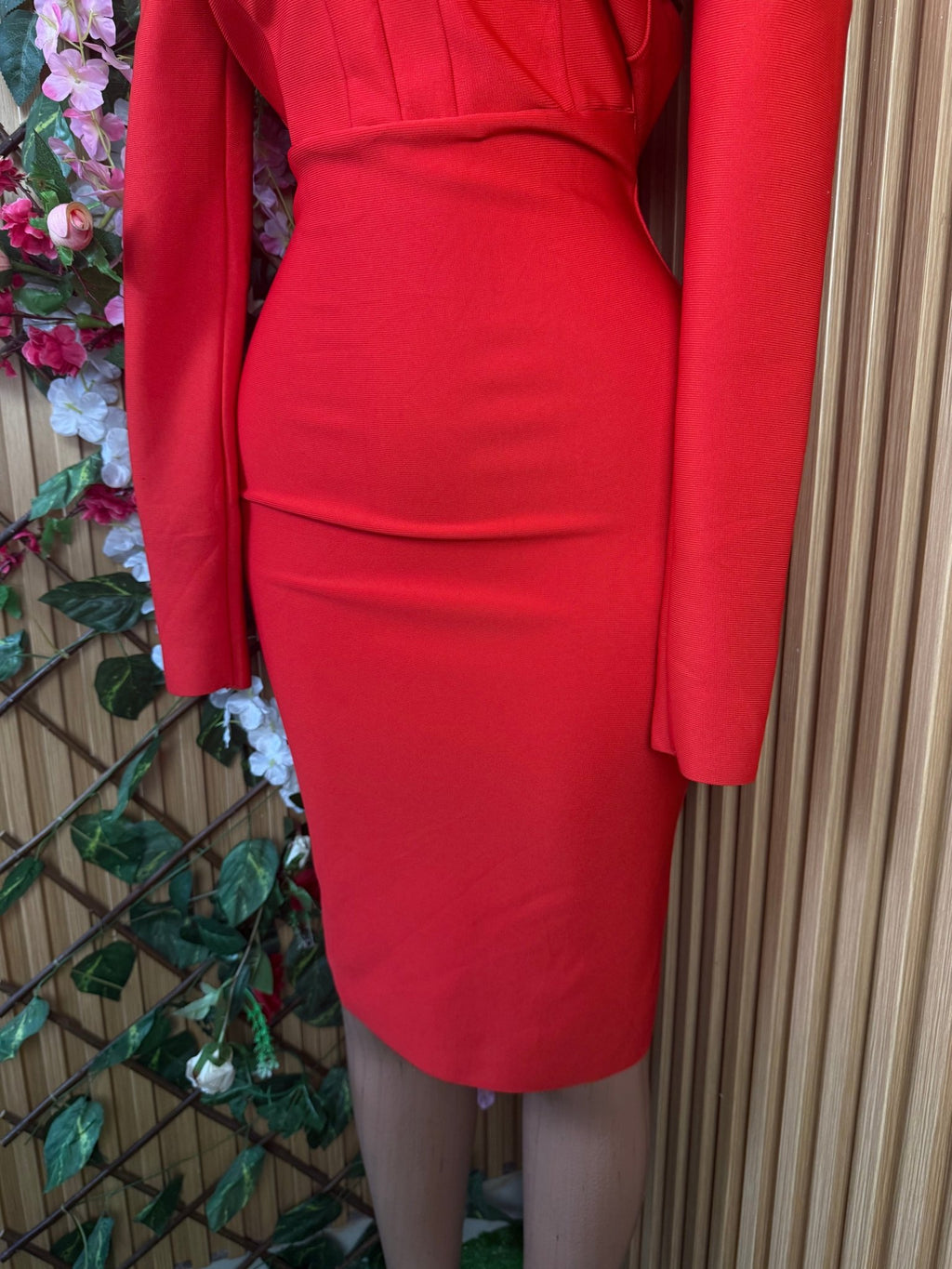 Robe moulante slim manches longues-M - Perluna Store