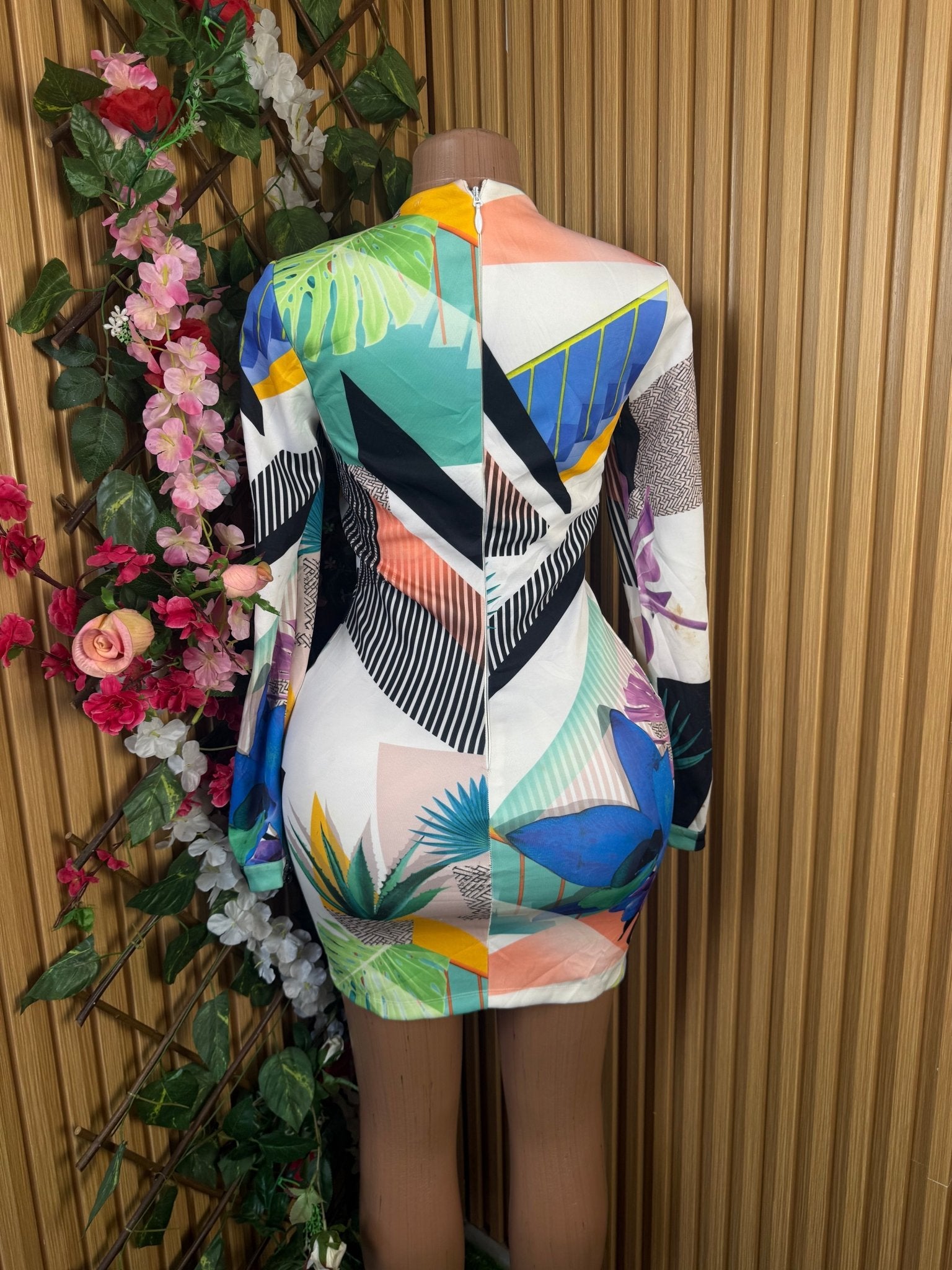 Robe moulante slim manches longues-S - Perluna Store