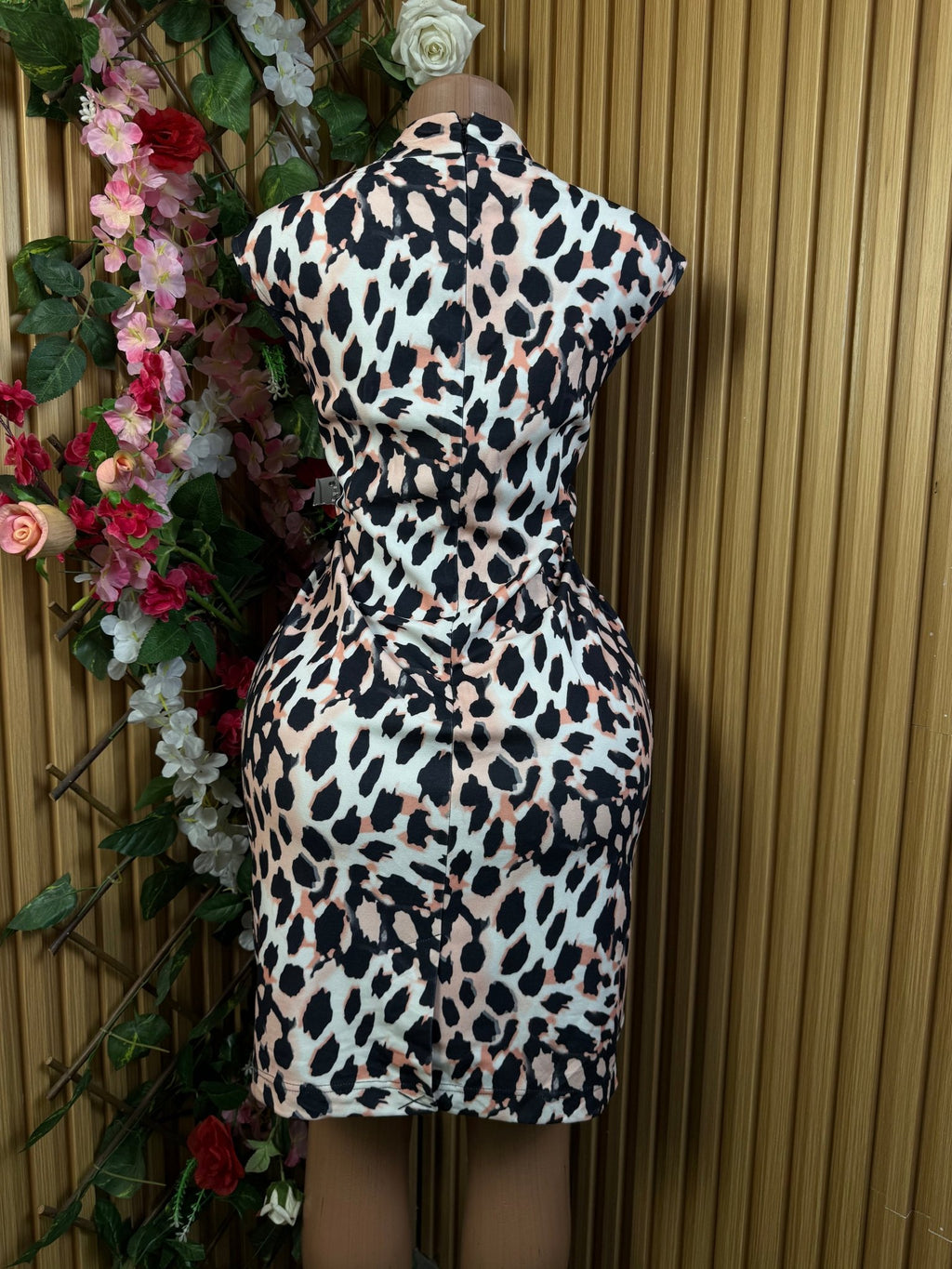 Robe moulante slim sans manches Imprimée animal - Perluna Store