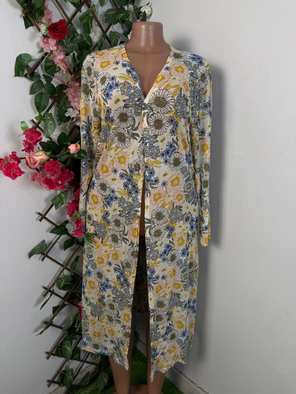 Robe par-dessus longue manche fleurie - Perluna Store