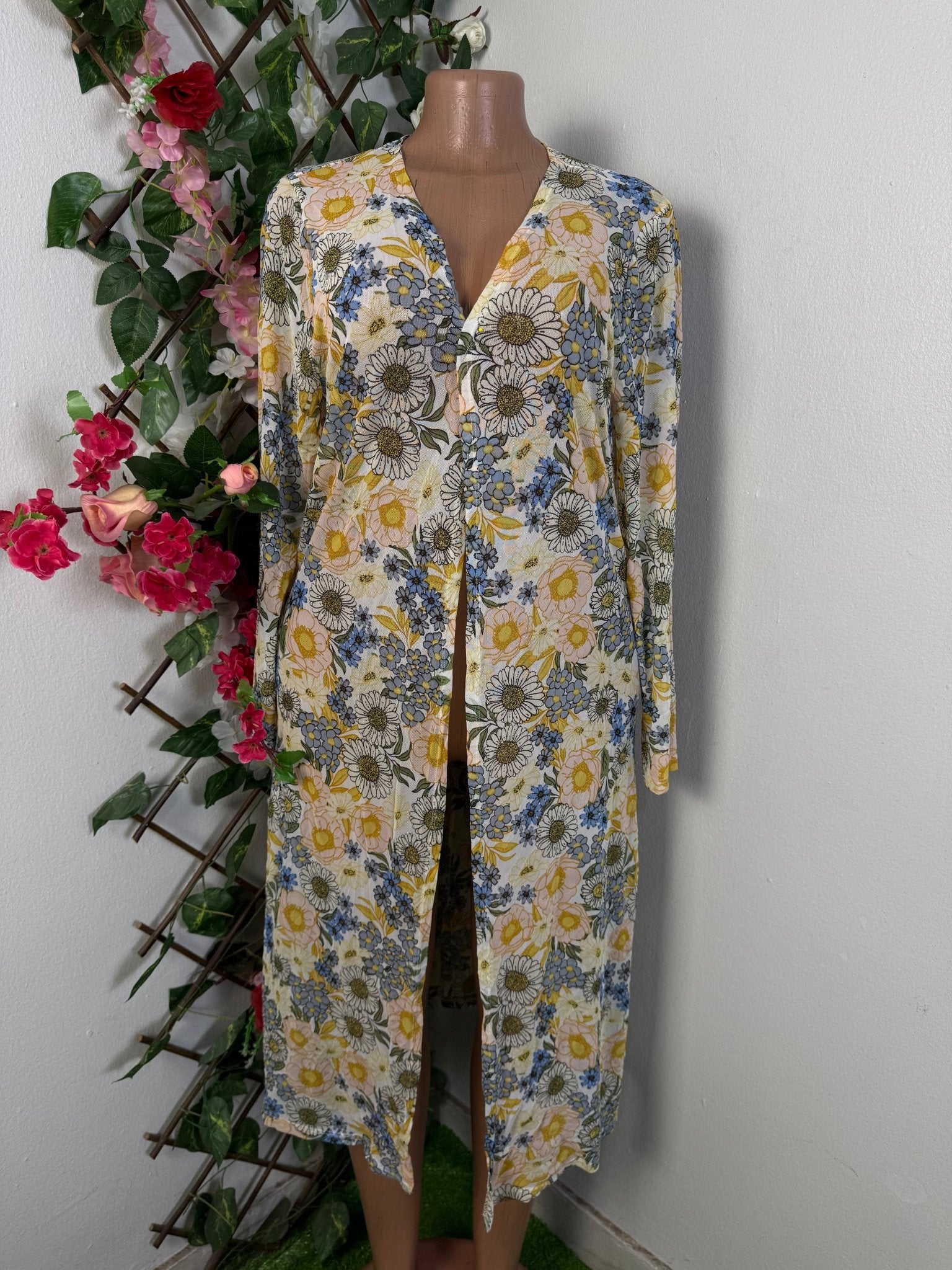 Robe par-dessus longue manche fleurie - Perluna Store