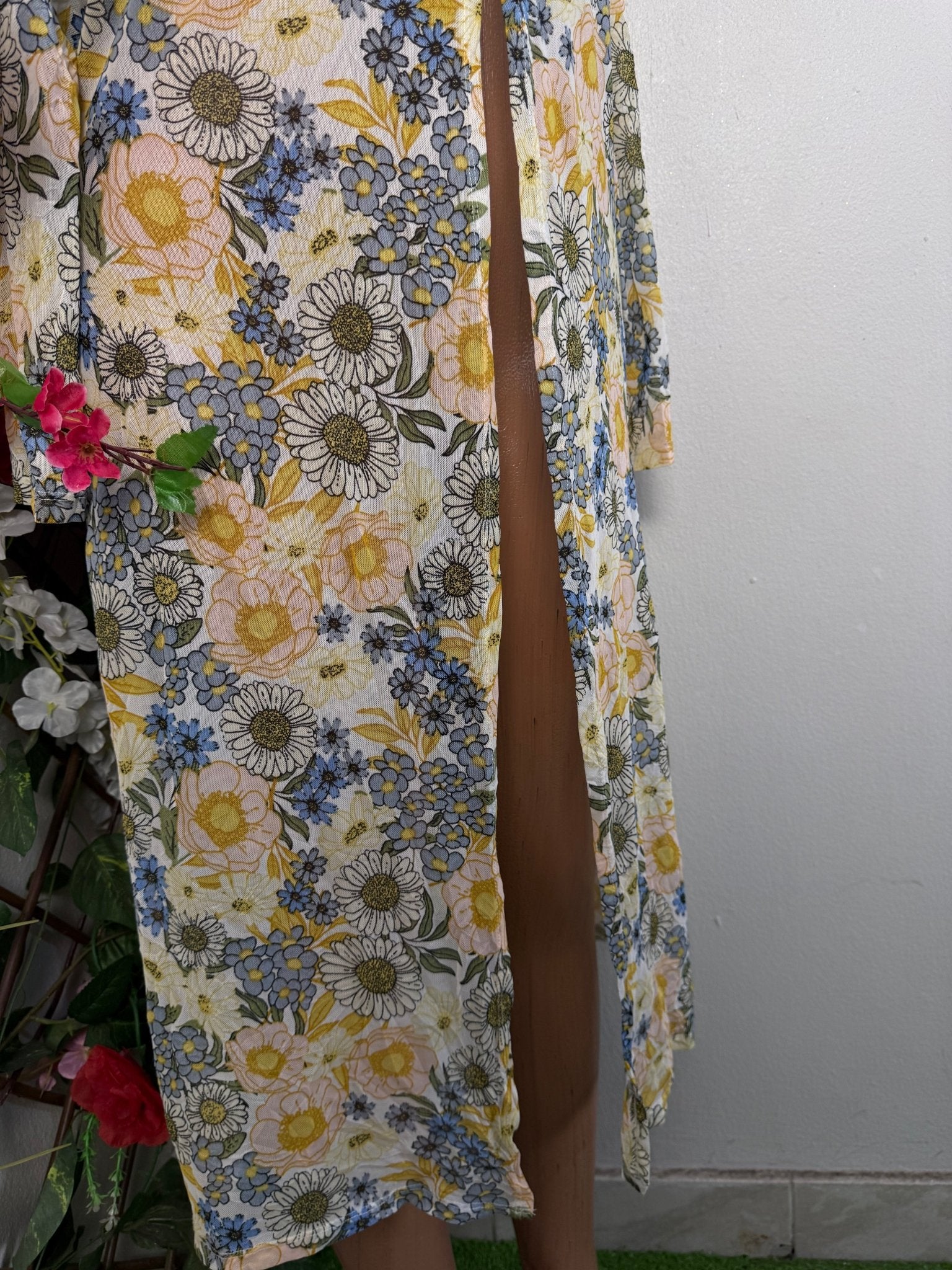 Robe par-dessus longue manche fleurie - Perluna Store