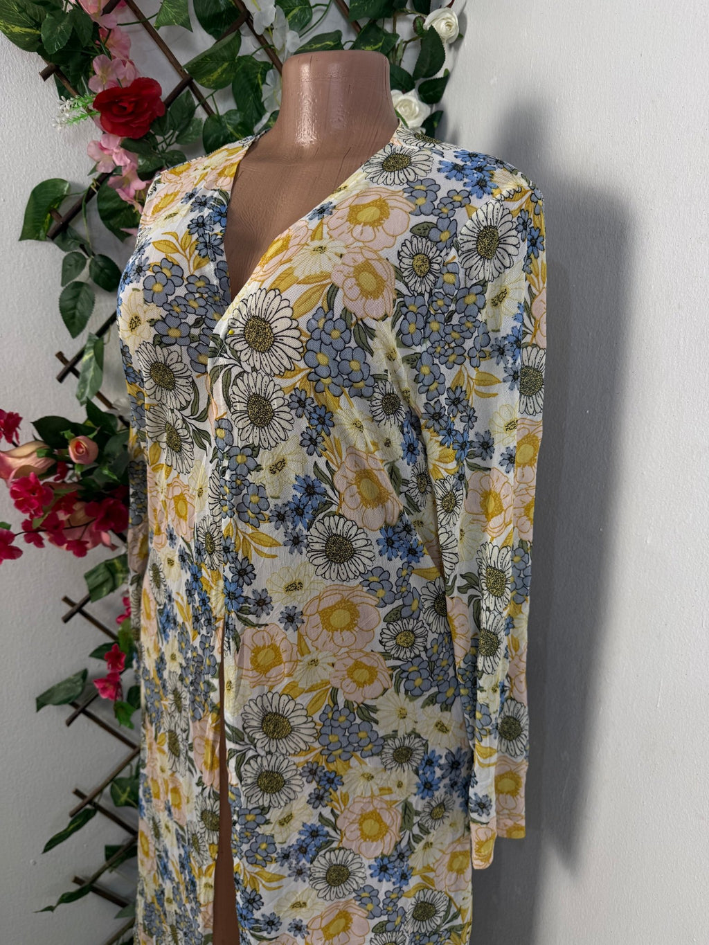Robe par-dessus longue manche fleurie - Perluna Store