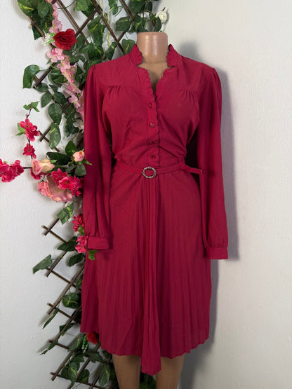Robe plissée ceinturé long manche - Perluna Store - kinshasa