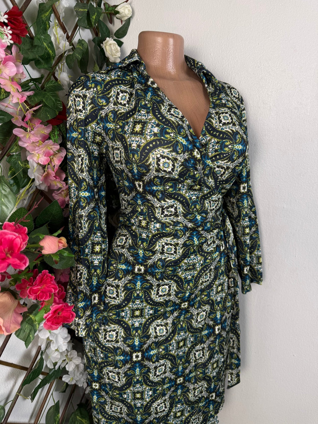 Robe portefeuille à imprimer manche longue - Perluna Store
