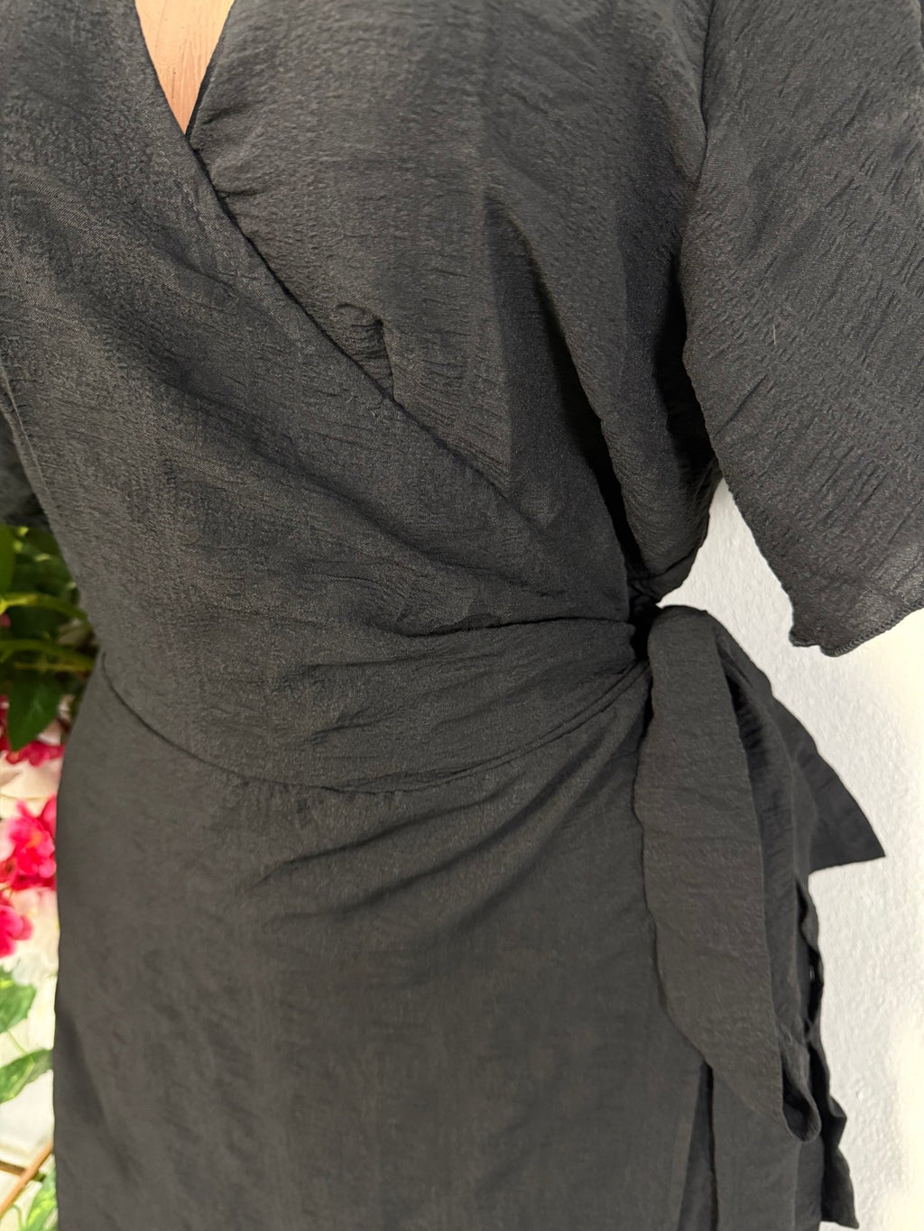 Robe portefeuille longue courte manche - Perluna Store