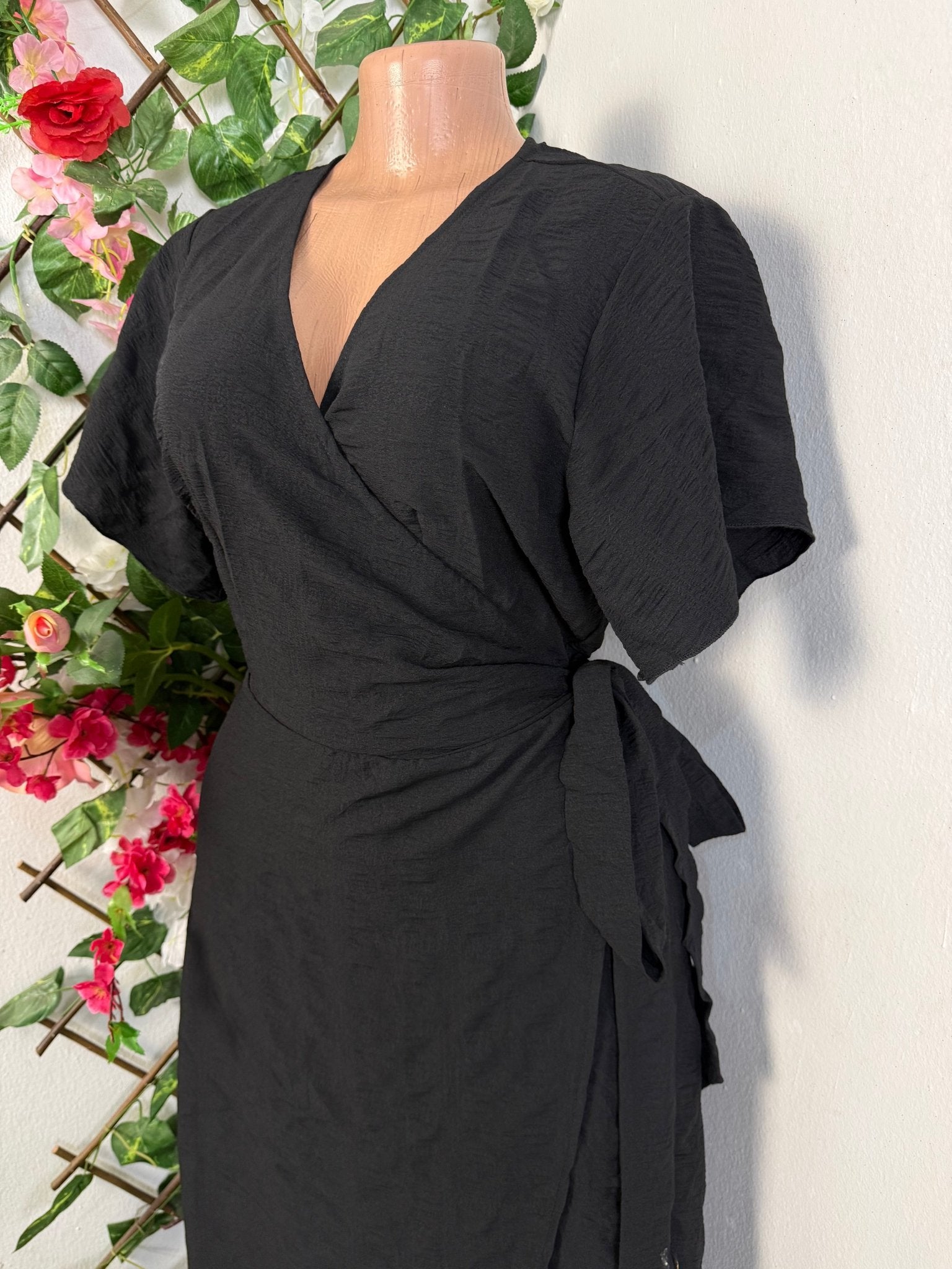 Robe portefeuille longue courte manche - Perluna Store