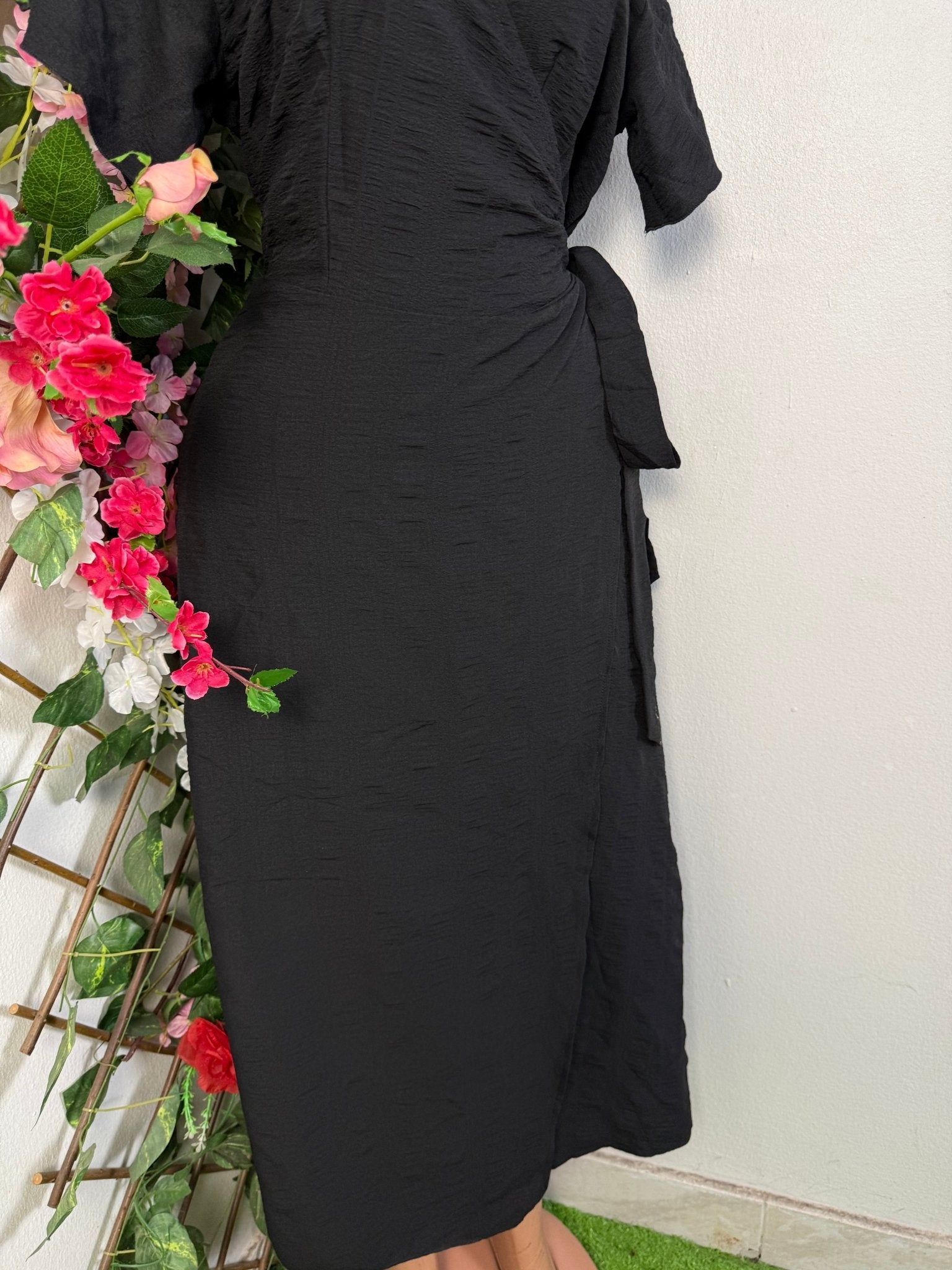 Robe portefeuille longue courte manche - Perluna Store