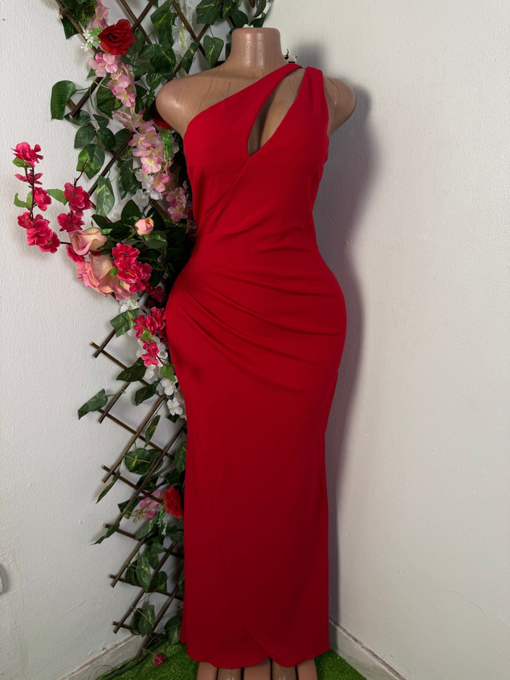 Robe soirée double bretelle une épaule- - Perluna Store