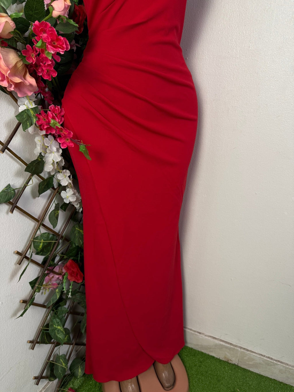 Robe soirée double bretelle une épaule- - Perluna Store