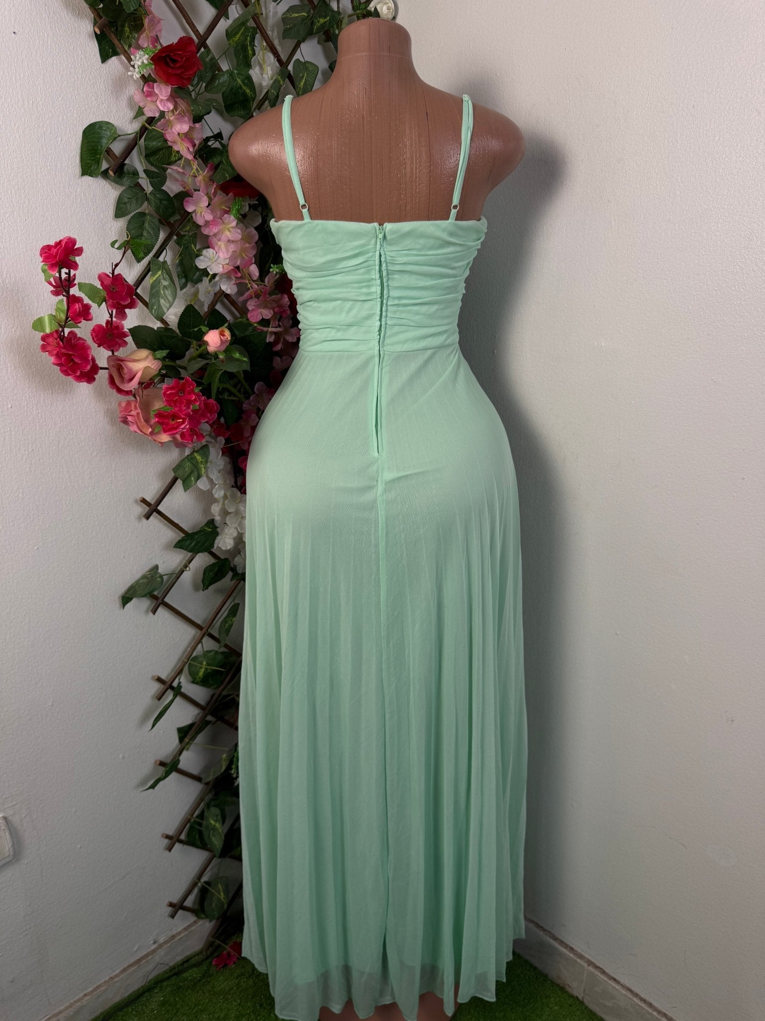 Robe soiree longue à fine bretelles - Perluna Store