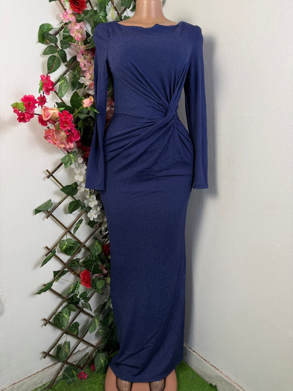Robe soiree longue drapee taille - Perluna Store - kinshasa