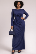 Robe soiree longue drapee taille - Perluna Store - kinshasa