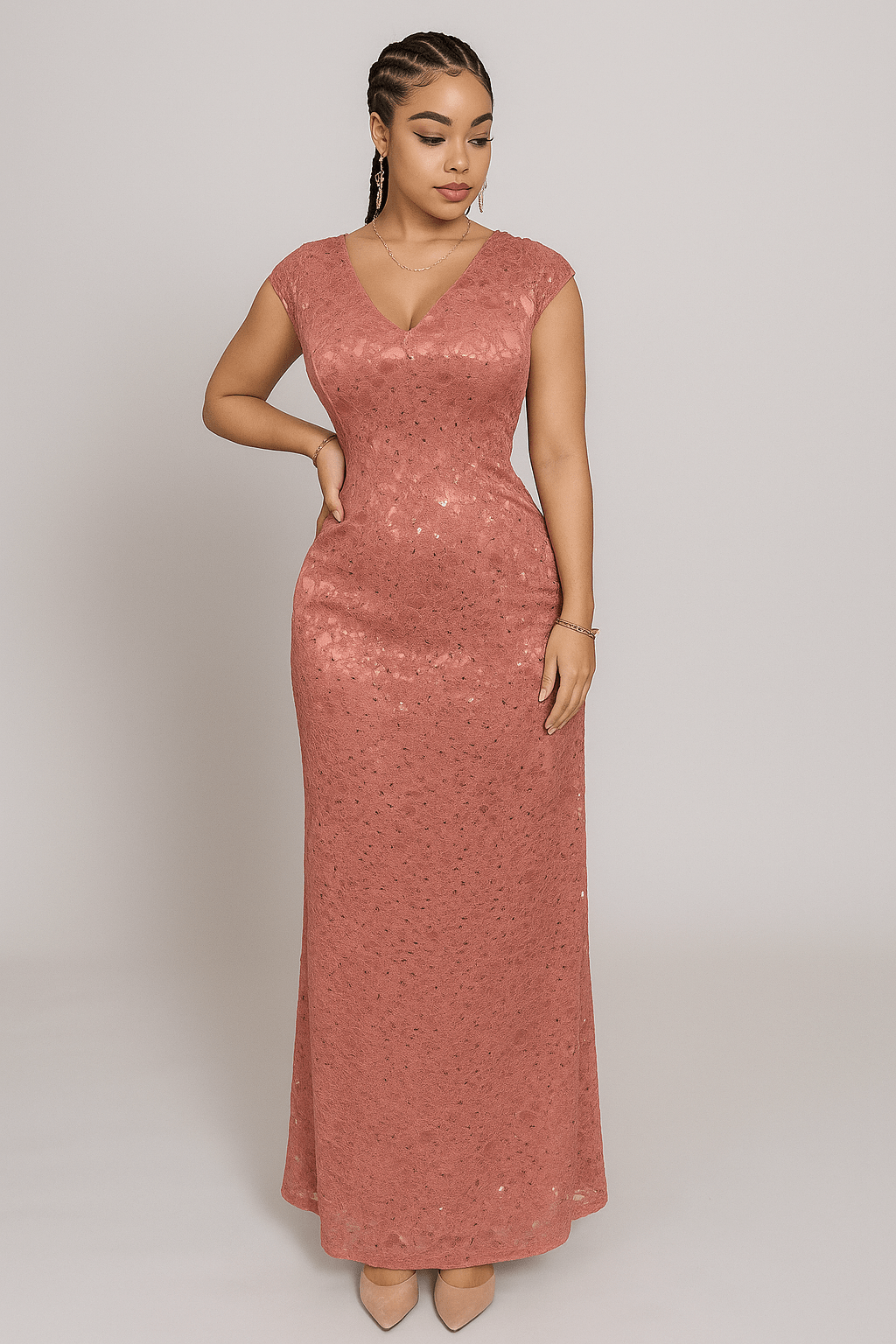 Robe soirée longue sa sans manche  - Perluna Store - kinshasa