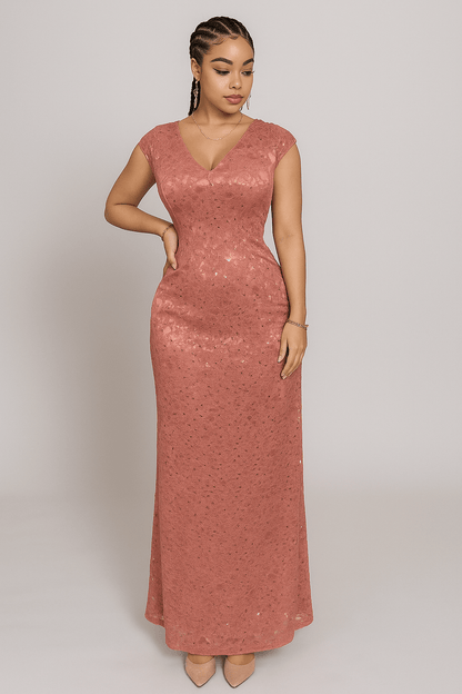 Robe soirée longue sa sans manche  - Perluna Store - kinshasa
