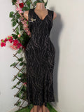 Robe soirée longue sans manches col V - Perluna Store