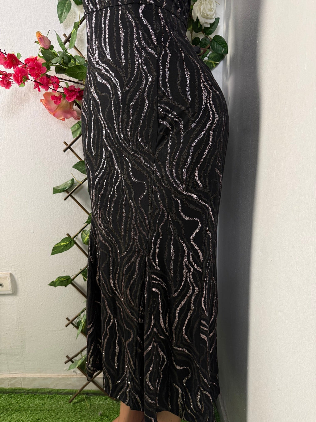 Robe soirée longue sans manches col V - Perluna Store