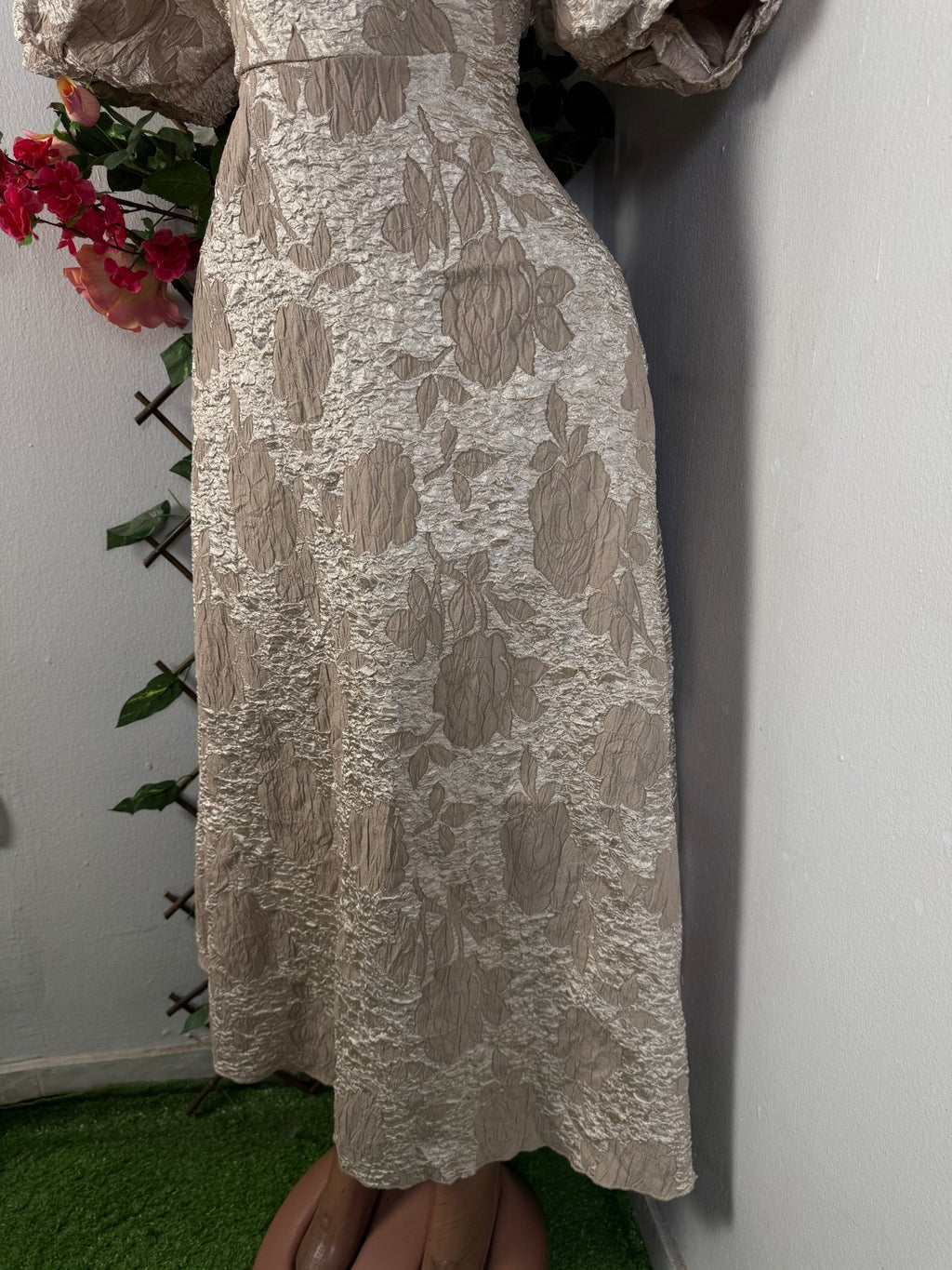 Robe soirée manches courtes col V - Perluna Store
