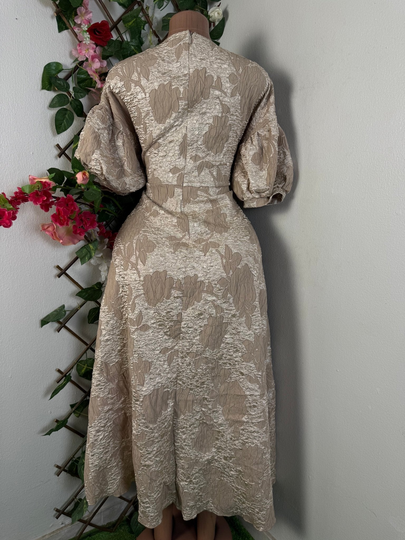 Robe soirée manches courtes col V - Perluna Store