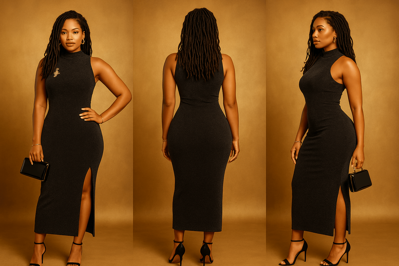 Robe soirée moulante sans manches - Perluna Store - kinshasa