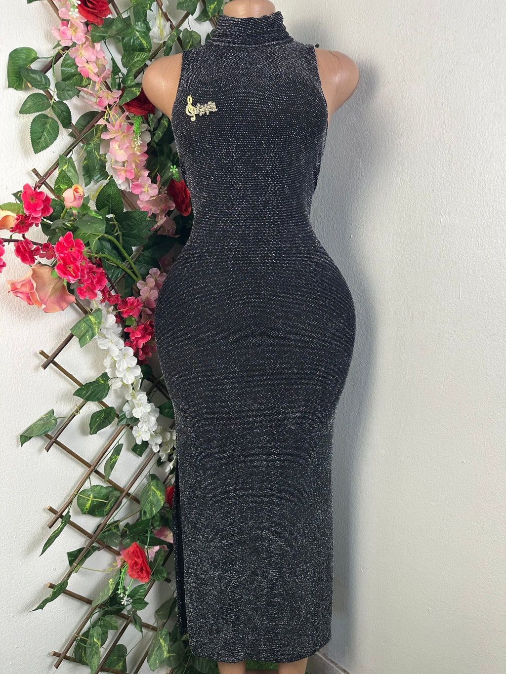 Robe soirée moulante sans manches - Perluna Store - kinshasa