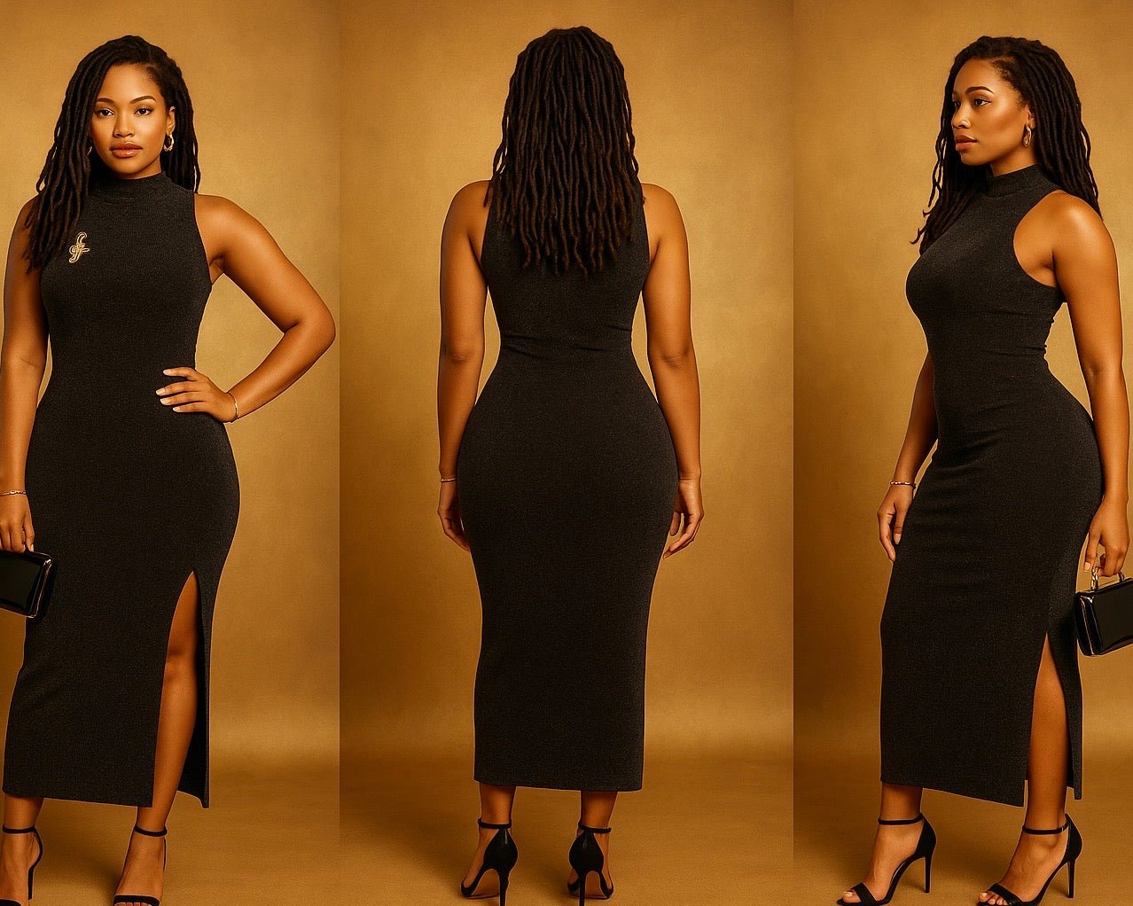 Robe soirée moulante sans manches - Perluna Store - kinshasa