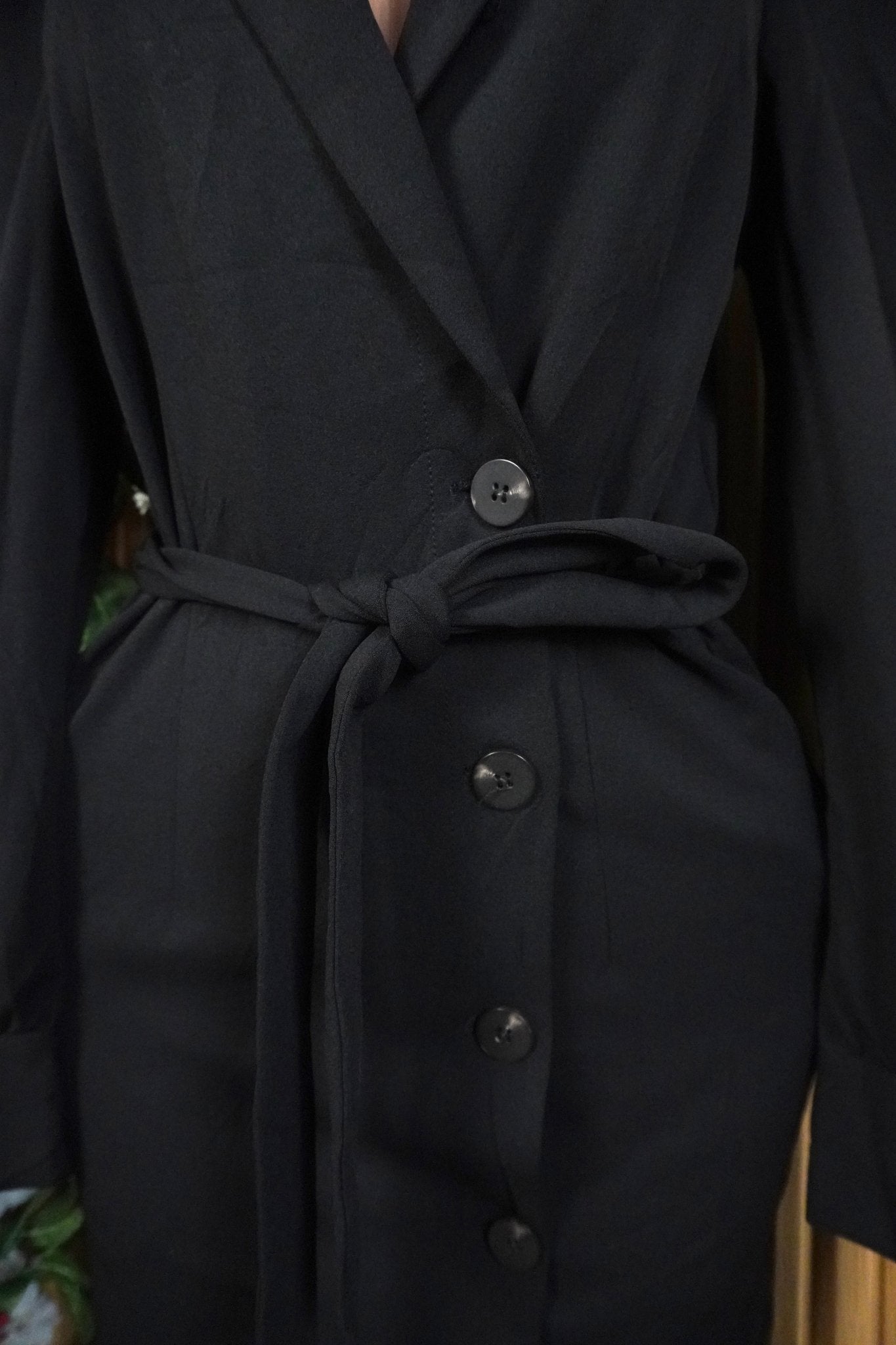 Robe veste manches longues avec boutons ceintrée-S - Perluna Store