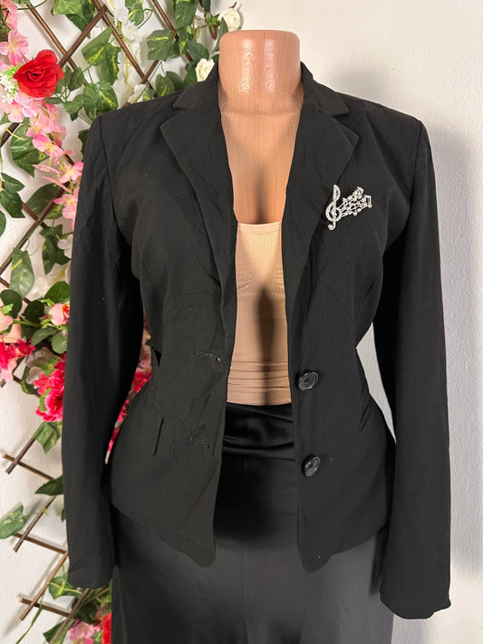 Veste blazer pour femme à boutons style Classic couleur noir - Perluna Store - kinshasa